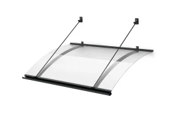 ARCTOM Auvent Kwar 160x82, couleur anthracite RAL7016, plaque incolore PMMA