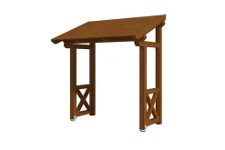 Auvent bois SKAN HOLZ Paderborn 4, 242x156cm, épicéa, traitement coloré noyer