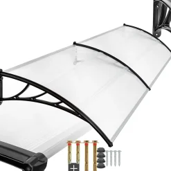 Auvent de porte Marquise Résistant aux intempéries blanc transparent
