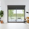 Baie vitrée coulissante alu + volet roulant électrique Goodhome gris - l.180 x h.215 cm - Uw 1,7