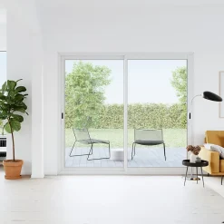 Baie vitrée coulissante alu GoodHome blanc - l.240 x h.215 cm - Uw 1,7