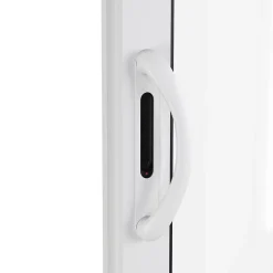 Baie vitrée coulissante alu + volet roulant électrique Goodhome blanc - l.240 x h.215 cm - Uw 1,7