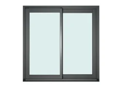 Baie vitrée coulissante alu GoodHome gris - l.180 x h.215 cm - Uw 1,7
