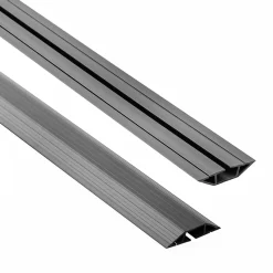 Bande de câble en PVC 10x60mm, 2m, cache-câble, trapézoïdal, gris foncé
