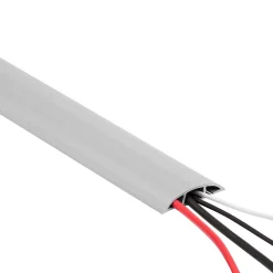 Bande de câble en PVC 10x80mm, 2m, cache-câble, semi-circulaire, gris foncé