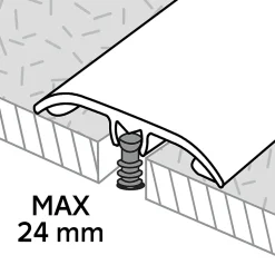 Barre de seuil en aluminium décor argent foncé brossé GoodHome 37 x 1 800 mm