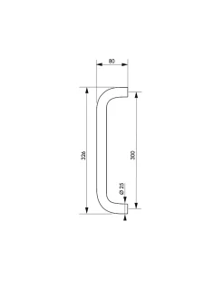 Barre de tirage entr'axe 300mm, inox - THIRARD