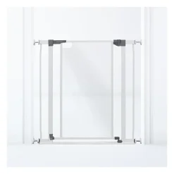 Barriere de sécurité a panneau transparent - DREAMBABY - Fonction maintien en position ouverte- Bas anti-chute - Blanc