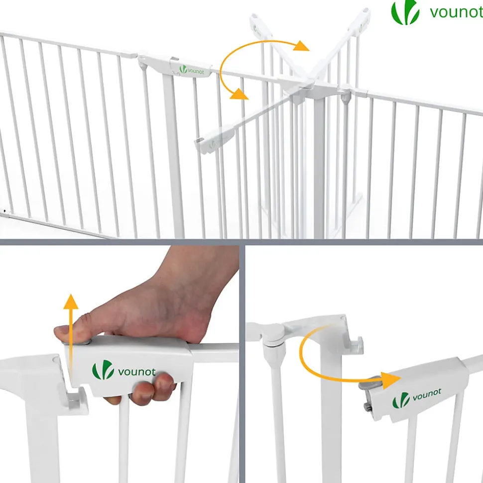 Barriere de securite cheminee pliable 3.75M 6 panneaux blanc VOUNOT