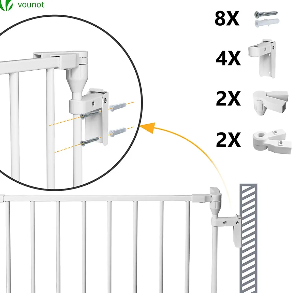 Barriere de securite cheminee pliable 3.75M 6 panneaux blanc VOUNOT