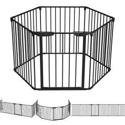 Barriere de securite cheminee pliable 3.75M 6 panneaux noir VOUNOT