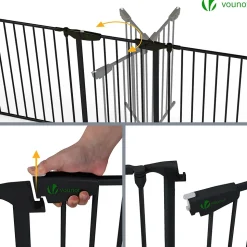 Barriere de securite cheminee pliable 3.75M 6 panneaux noir VOUNOT