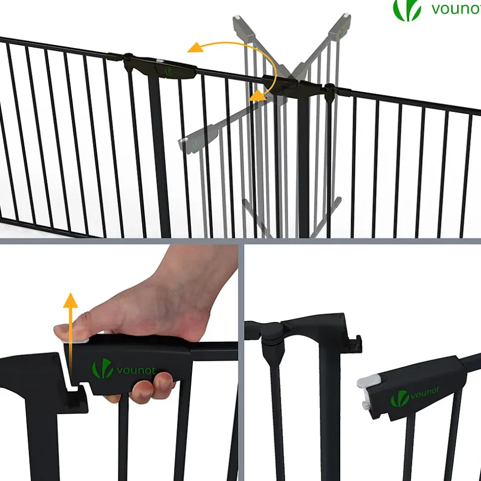 Barriere de securite cheminee pliable 3.75M 6 panneaux noir VOUNOT