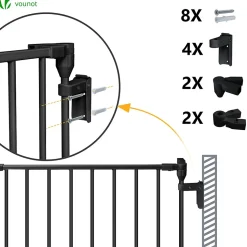 Barriere de securite cheminee pliable 3.75M 6 panneaux noir VOUNOT