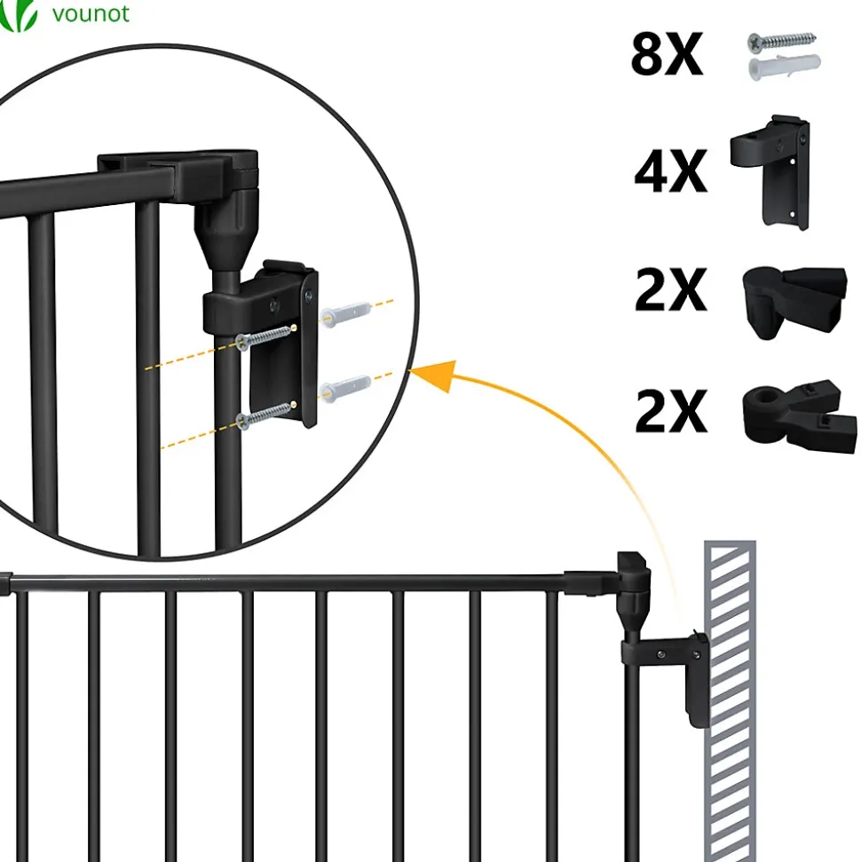 Barriere de securite cheminee pliable 3.75M 6 panneaux noir VOUNOT