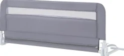 Barriere de Securite Enfant 100 cm, Barrière de Lit Bébé Rabattable avec Cadre en Métal, Housse Amovible, Gris