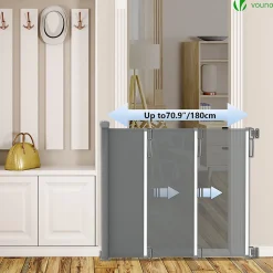 Barriere de securite retractable 180cm gris VOUNOT