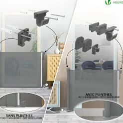 Barriere de securite retractable 180cm gris VOUNOT