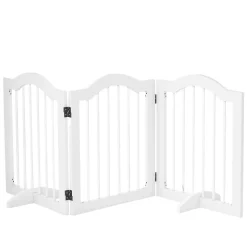 Barrière modulable pliable barrière de sécurité 154,5L x 61H cm MDF blanc