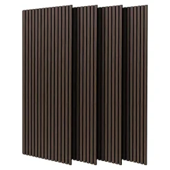 Beethoven - Lot de 4 panneaux acoustiques à lattes en bois 150x60 cm, marron foncé