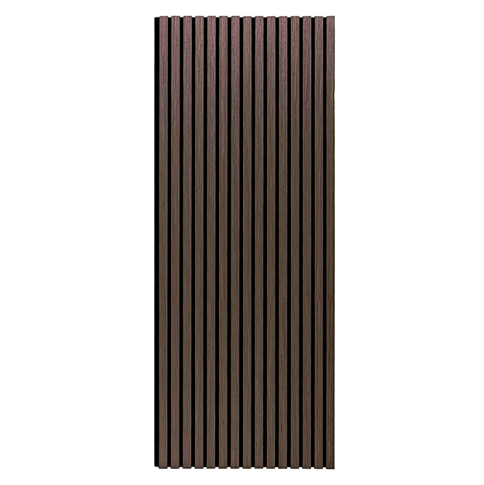Beethoven - Lot de 4 panneaux acoustiques à lattes en bois 150x60 cm, marron foncé