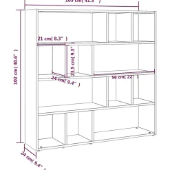 Bibliothèque/Cloison de séparation Noir 105x24x102 cm vidaXL
