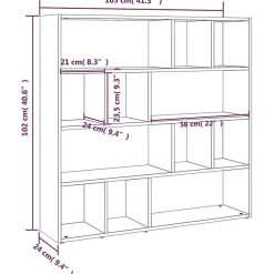 Bibliothèque/Cloison de séparation Noir 105x24x102 cm vidaXL