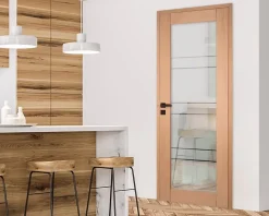 Bloc porte 1 Vitrage CASSIOPEIA bois chêne européen 2040 x 830 Droite
