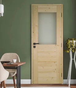 Bloc Porte bois épicéa HORIZON 1 vitrage 830 gauche