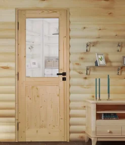 Bloc porte bois épicéa ANDROMEDA 1 vitrage 830 droit