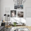 Bloc Porte Contemporain H. 204 X 73 X 3 cm cadre en aluminium noir et verre Depoli blanc chêne terra Droit