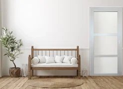 Bloc Porte Greyria Gris Ral7035 Vitrée H204 X L83 Côte Tableau P.gauche Gd Menuiseries