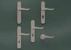 Bouton de porte double ovale GoodHome gris Ø. 65mm x l.45 x H. 66mm