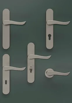 Bouton de porte double ovale GoodHome gris Ø. 65mm x l.45 x H. 66mm