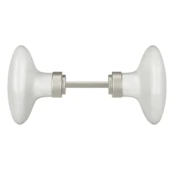 Bouton de porte double ovale GoodHome gris l.42 x H. 65mm