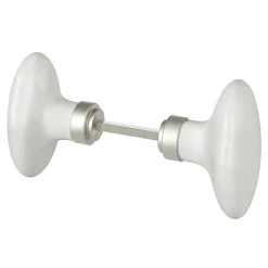 Bouton de porte double ovale GoodHome gris l.42 x H. 65mm