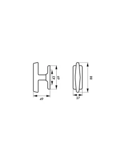 Bouton pour fenêtre, carré 7mm, chromé - THIRARD