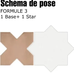 Cabochon sol / mur brillant 3,4x3,4 cm Taco KASBAH CANVAS
