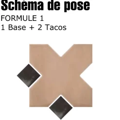 Cabochon sol / mur brillant 3,4x3,4 cm Taco KASBAH AMBER GREY