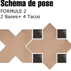 Cabochon sol / mur brillant 3,4x3,4 cm Taco KASBAH AMBER GREY