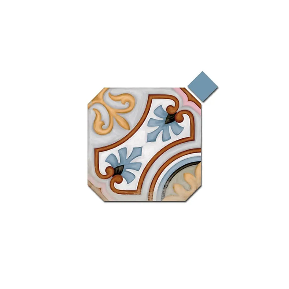 Cabochon sol / mur uni bleu 4x4 cm VODEVIL TACO DOME NUBE (vendu par boite de 100 pièces)
