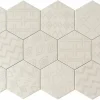 Carreau Hexagonal Effet Ciment. Grès Cérame Sol et Mur. Décor Custom Ivoire 14x16cm