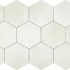 Carreau Hexagonal en Grès Cérame Effet Ciment. Série Denia Moka 14x16 cm