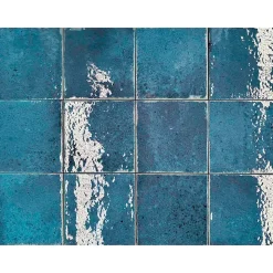 Carreau Mural Intérieur/Extérieur Brillant. Nissel Bleu 12x12 cm