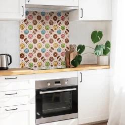 Carreaux vinyle Tulup 30x30 cm Beignets et café de dessins animés 9 pcs