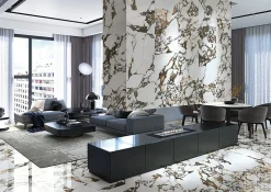 Carrelage Aspect marbre Marbella blanc poli 80x80 cm