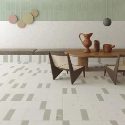 Carrelage Aspect terrazzo Aroma vert grain 20x20 cm