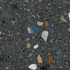 Carrelage Aspect terrazzo Straci noir poli 79.5x79.5 cm
