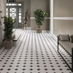 carrelage cabochon CHIC BLACK 33x33cm imitation carreaux ciment