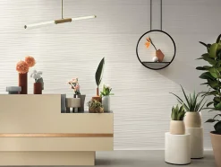 Carrelage 3D Blanc Linea 120x50x0,85 cm Mat Trinella - Mur intérieur (vendu par carton de 1,8 m²) - RO'MA CARRELAGE